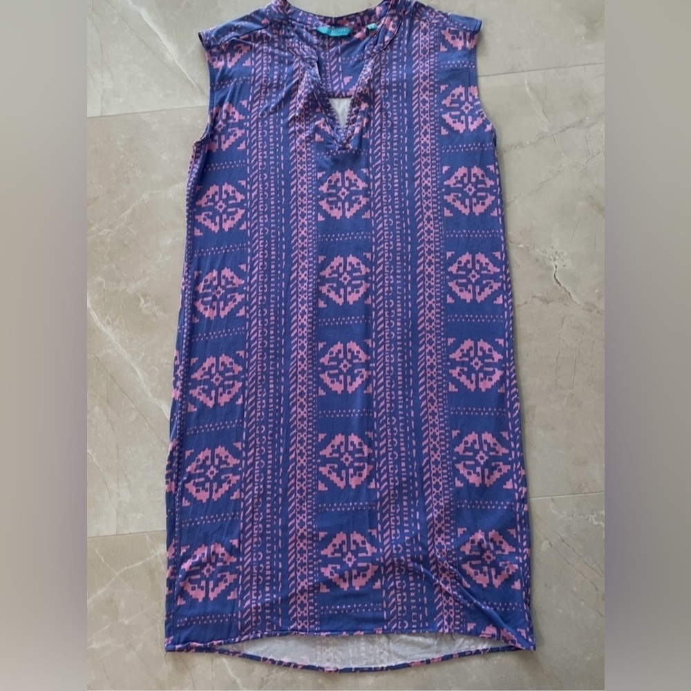 Tori Richard Dress Size Small Pink Purple Sleeveless Modal Spandex Pullover